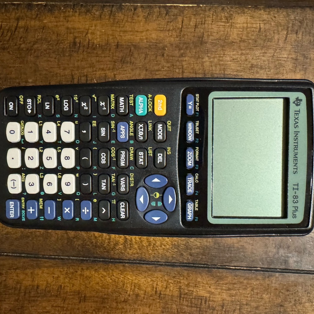 Texas Instruments TI-83 Plus Graphing Calculator - Black and White